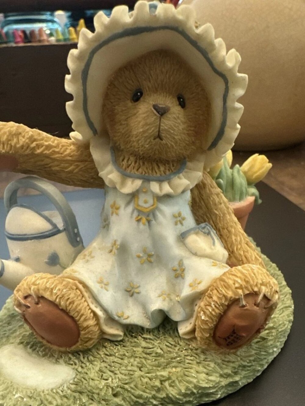 2001 Cherished Teddies "TATUM" LIMITED SPECIAL 927910 Tend To Your Heart W/Tulip